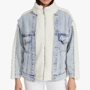 NWT BLANK NYC Denim Jacket with Sherpa Lining